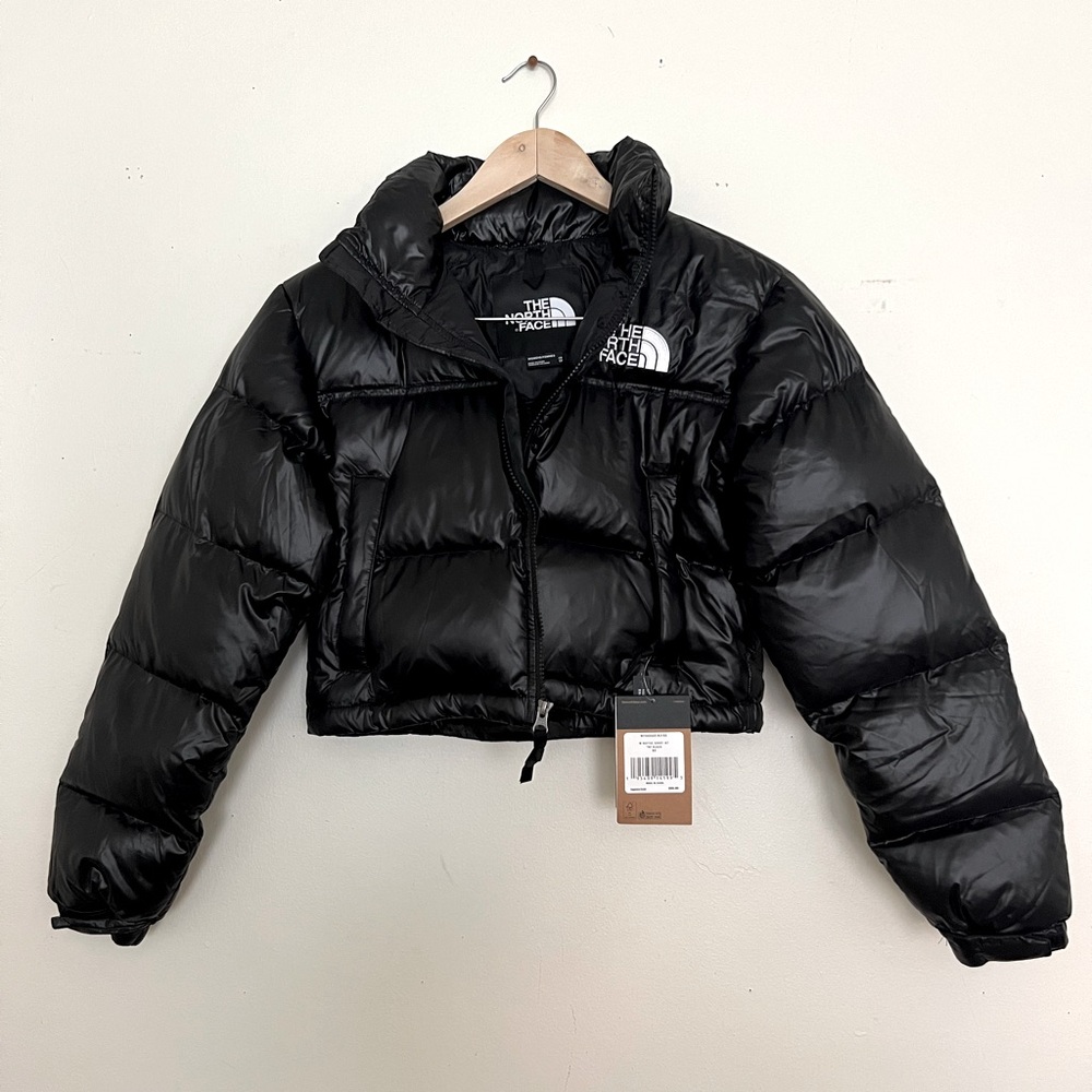Women’s The North Face Cropped Nuptse in TNF Black, Size XS